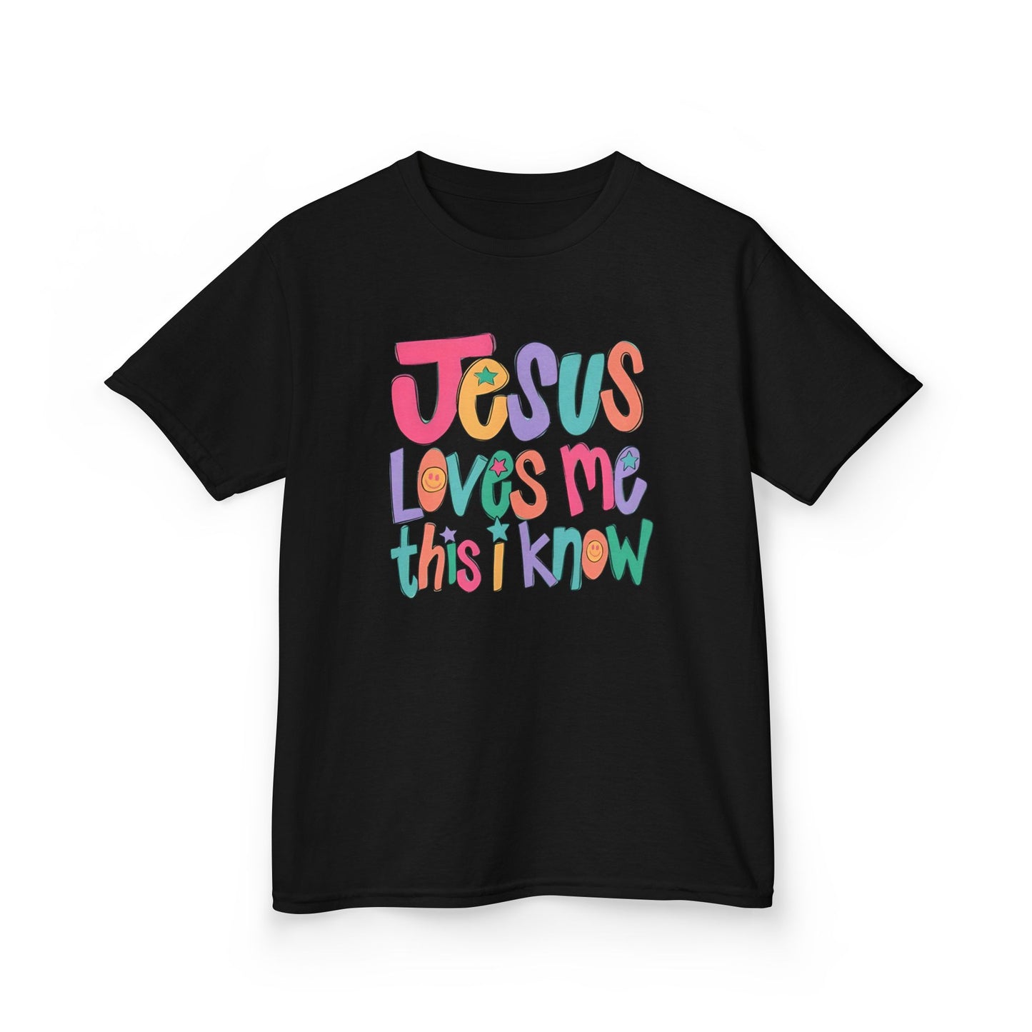 Faith-Inspired 'Jesus Loves Me' Graphic Youth Unisex T-Shirt