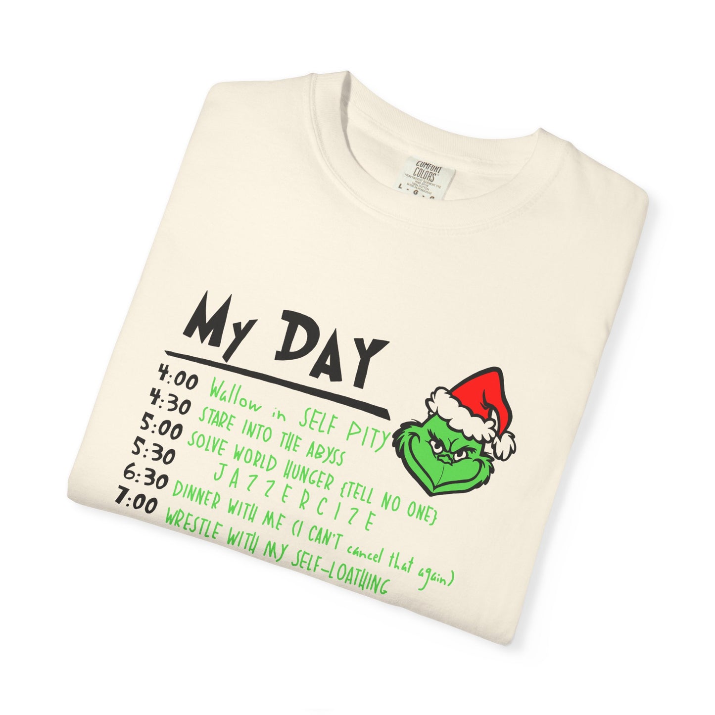 Festive Grinch Unisex T-Shirt with Holiday Schedule