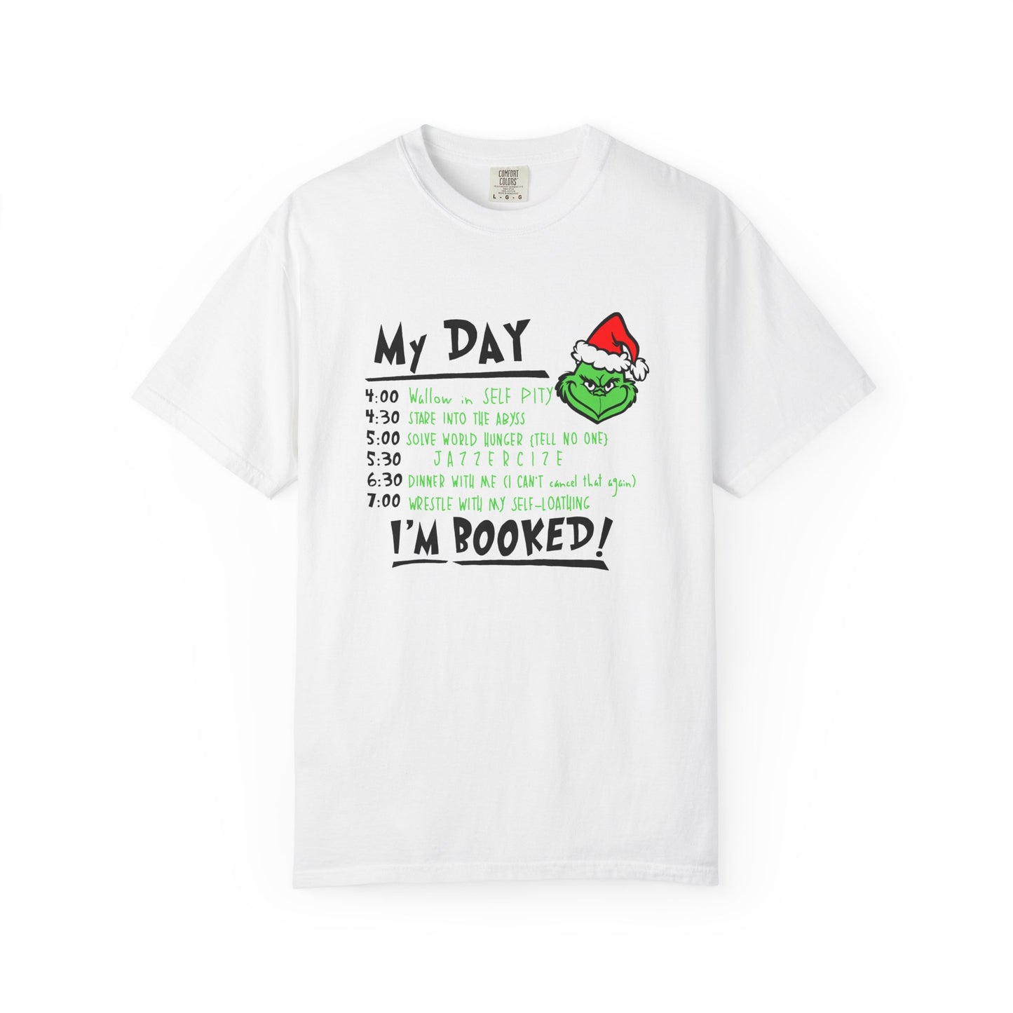 Festive Grinch Unisex T-Shirt with Holiday Schedule