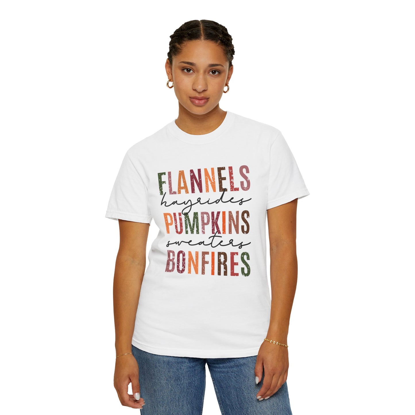 Flannels, Pumpkins, Sweaters & Bonfires Unisex T-Shirt