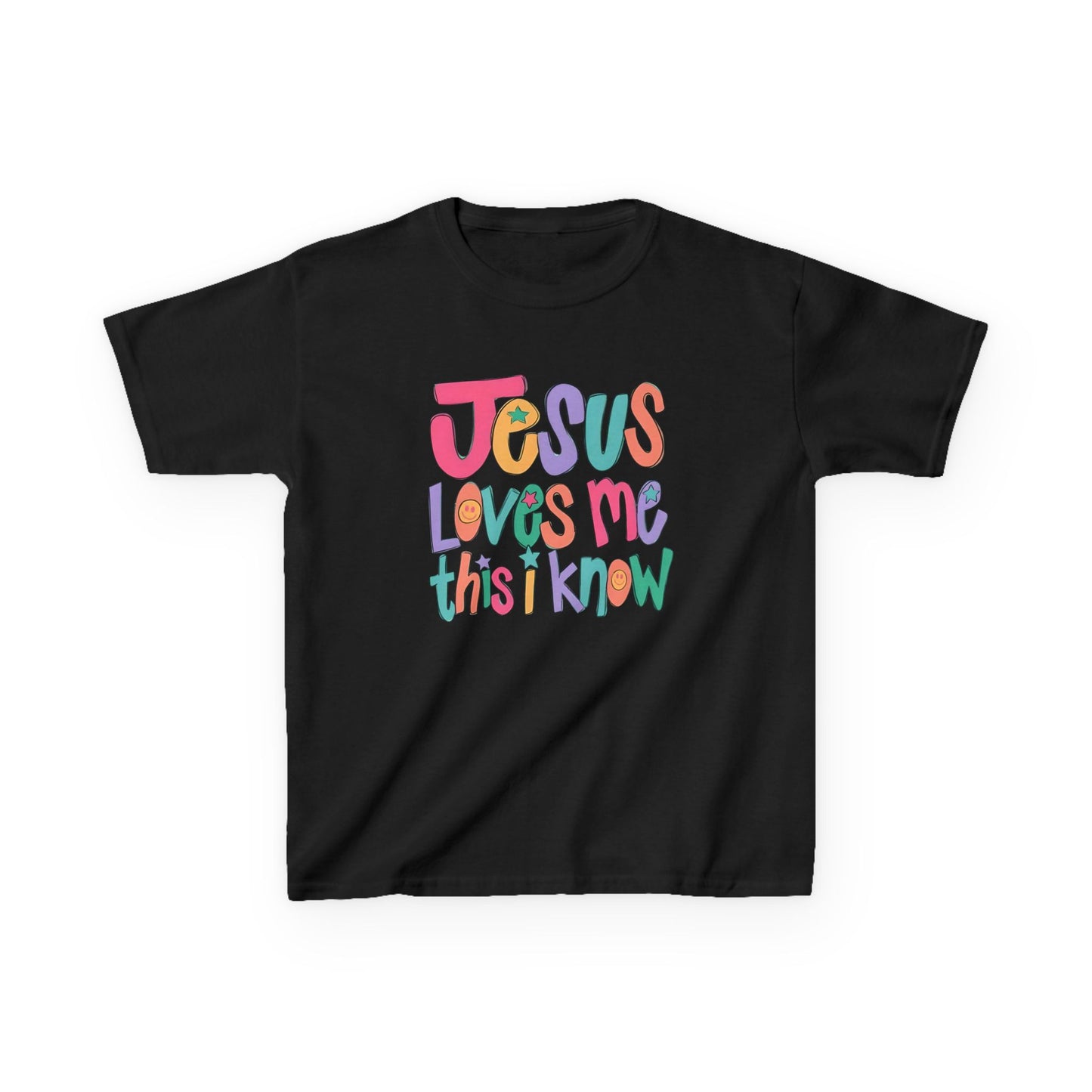 Faith-Inspired 'Jesus Loves Me' Graphic Youth Unisex T-Shirt
