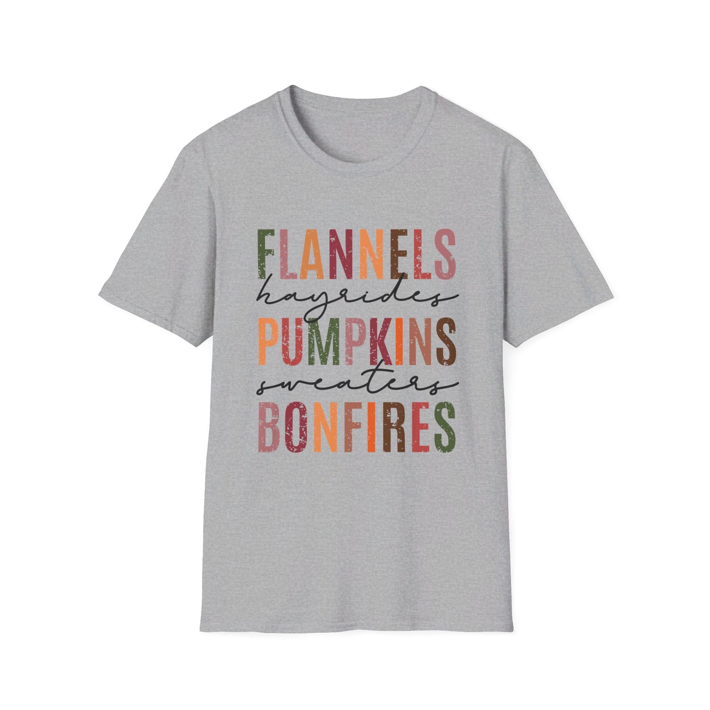 Flannels Pumpkins Bonfires Unisex Softstyle T-Shirt