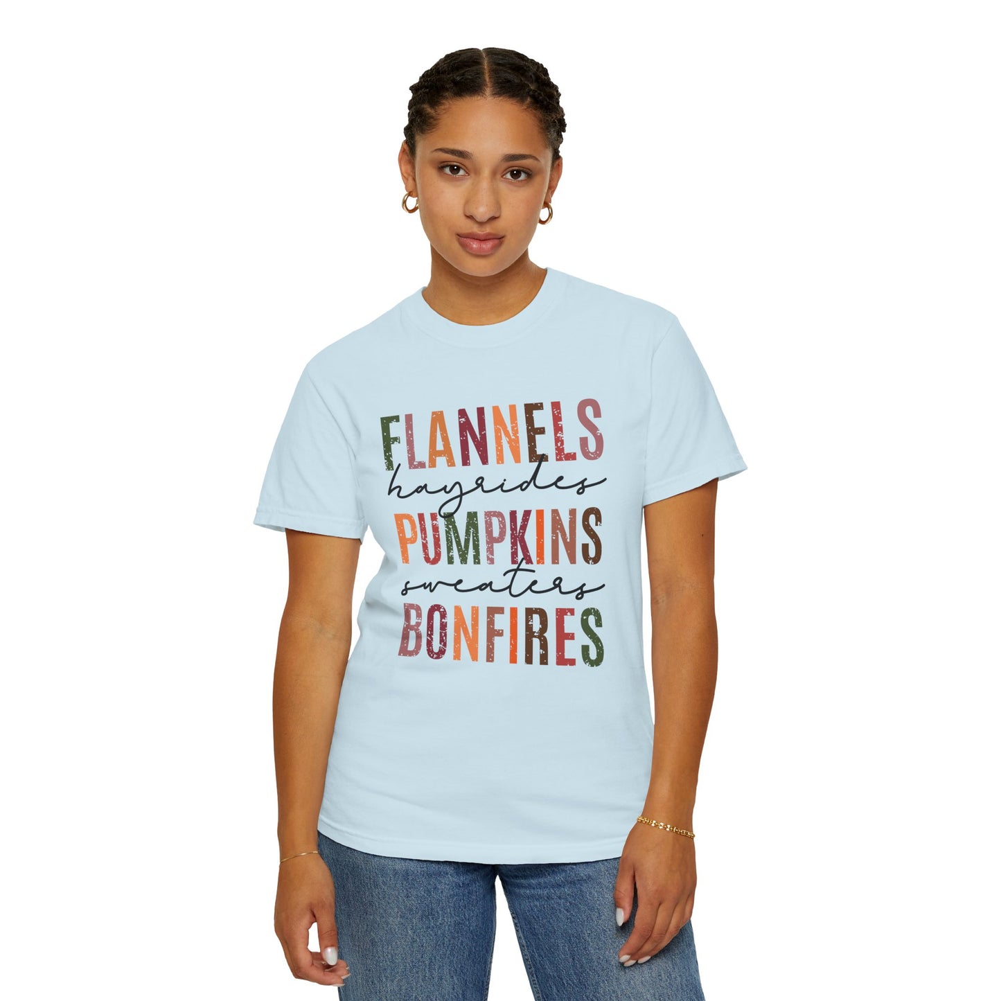 Flannels, Pumpkins, Sweaters & Bonfires Unisex T-Shirt