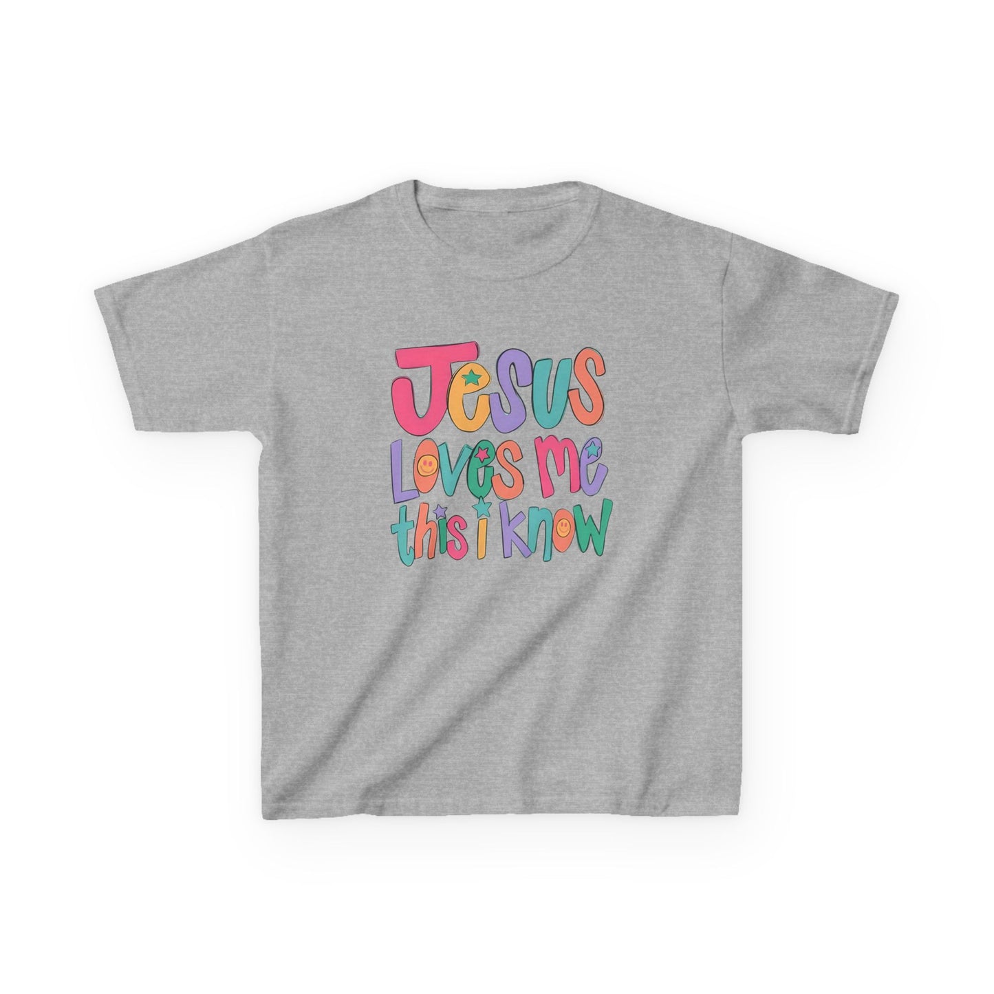Faith-Inspired 'Jesus Loves Me' Graphic Youth Unisex T-Shirt