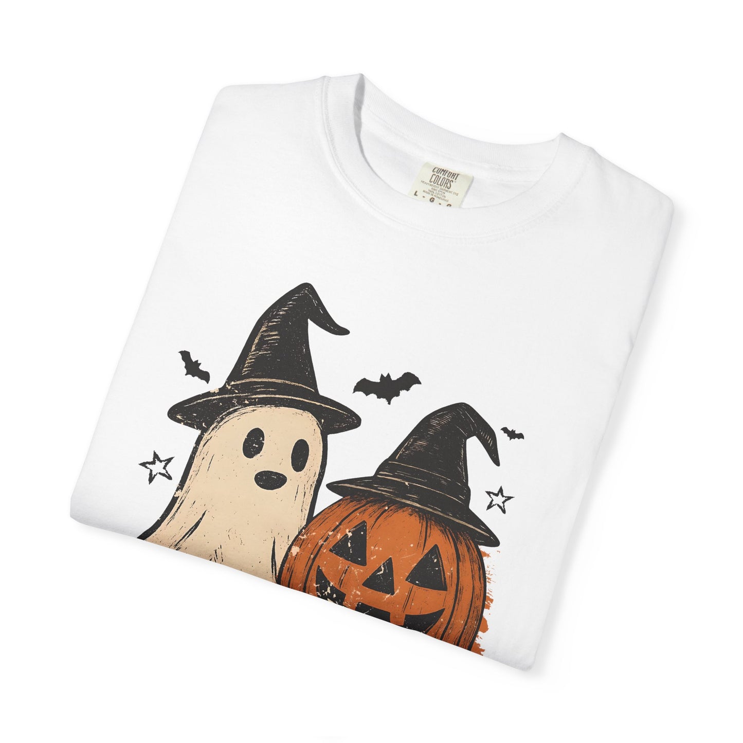 Halloween Ghost and Pumpkin Graphic Unisex T-Shirt