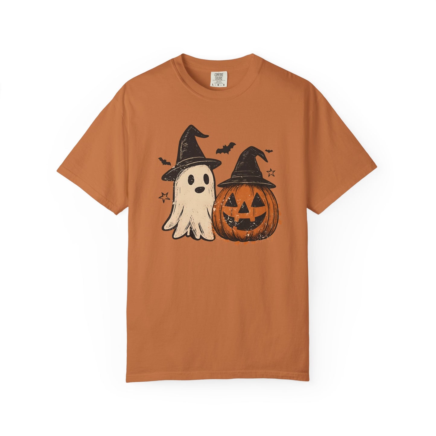 Halloween Ghost and Pumpkin Graphic Unisex T-Shirt