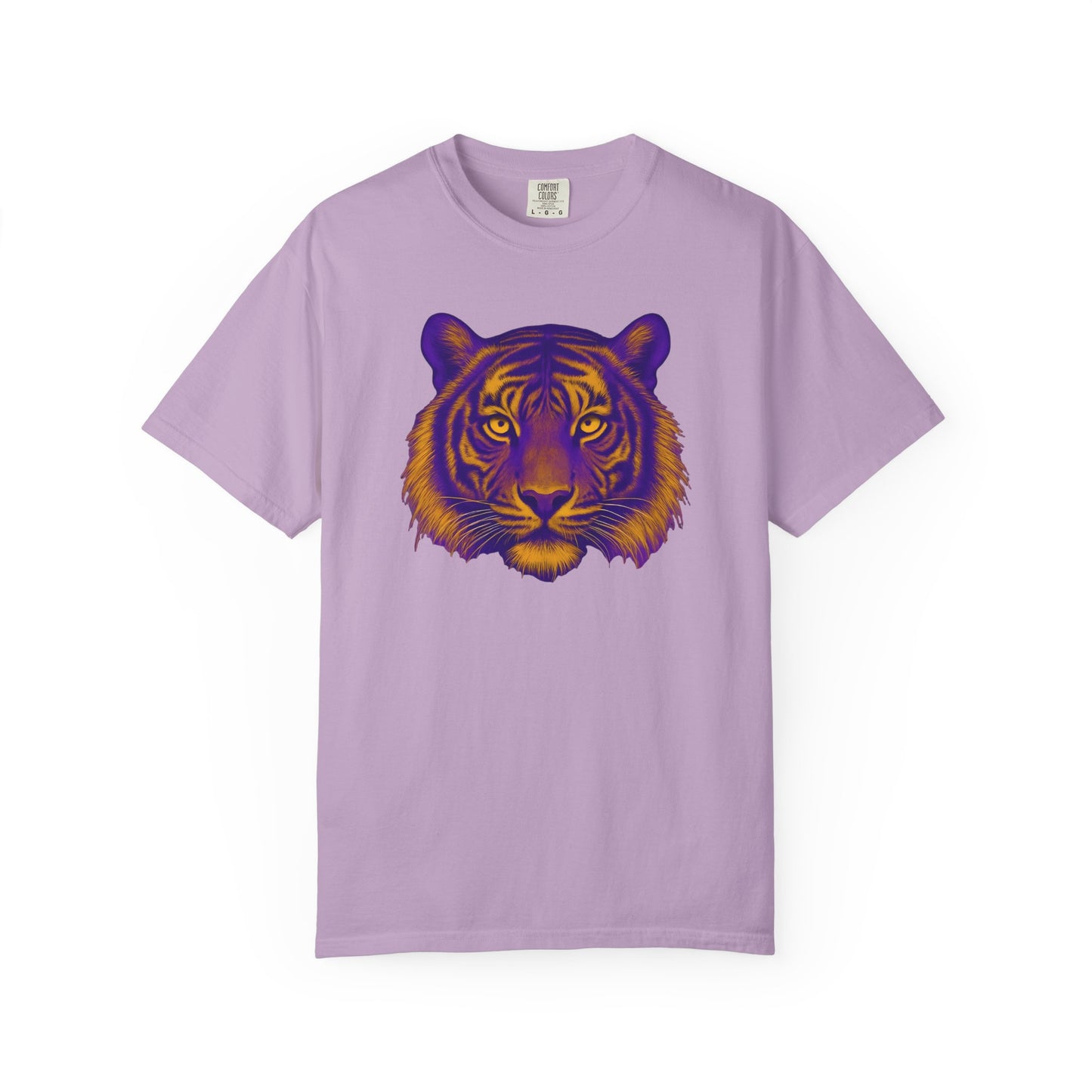 Purple and Gold Tiger Graphic Unisex T-Shirt