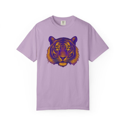 Purple and Gold Tiger Graphic Unisex T-Shirt