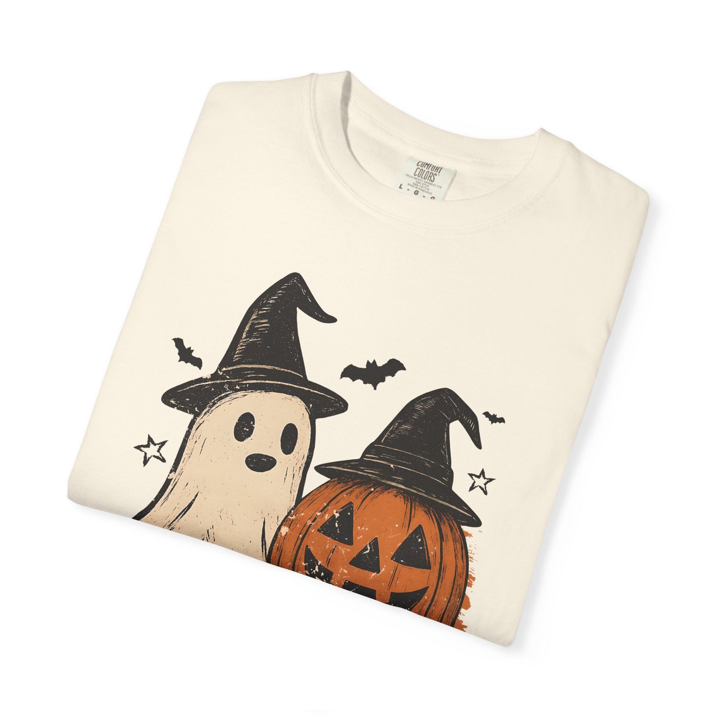 Halloween Ghost and Pumpkin Graphic Unisex T-Shirt