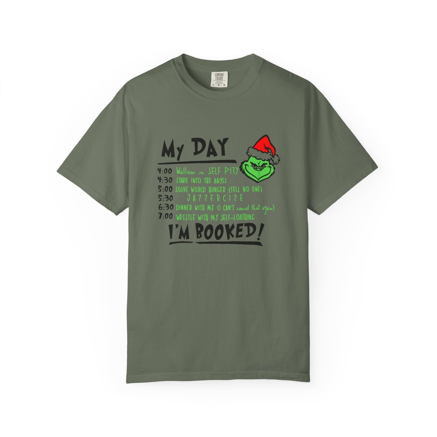 Festive Grinch Unisex T-Shirt with Holiday Schedule