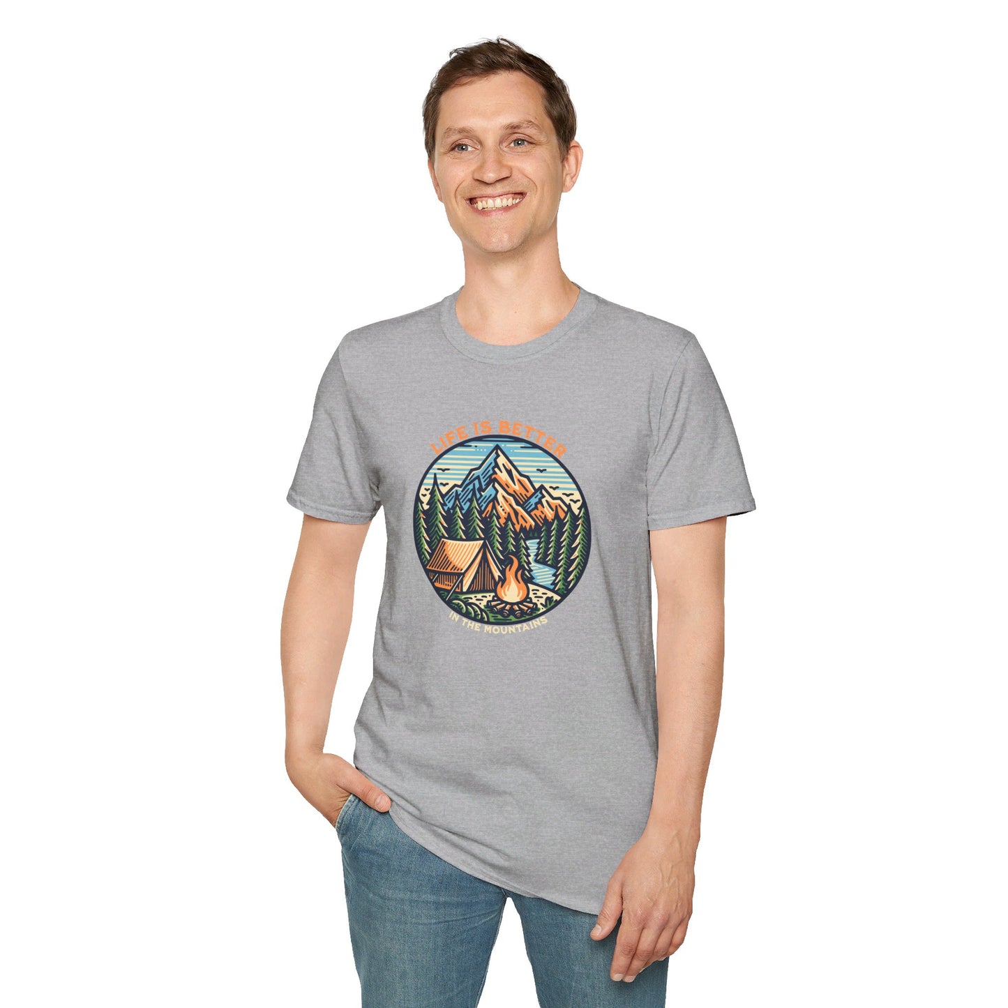 Life is Better in the Mountains Unisex Softstyle T-Shirt