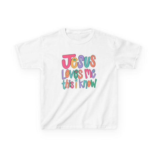 Faith-Inspired 'Jesus Loves Me' Graphic Youth Unisex T-Shirt