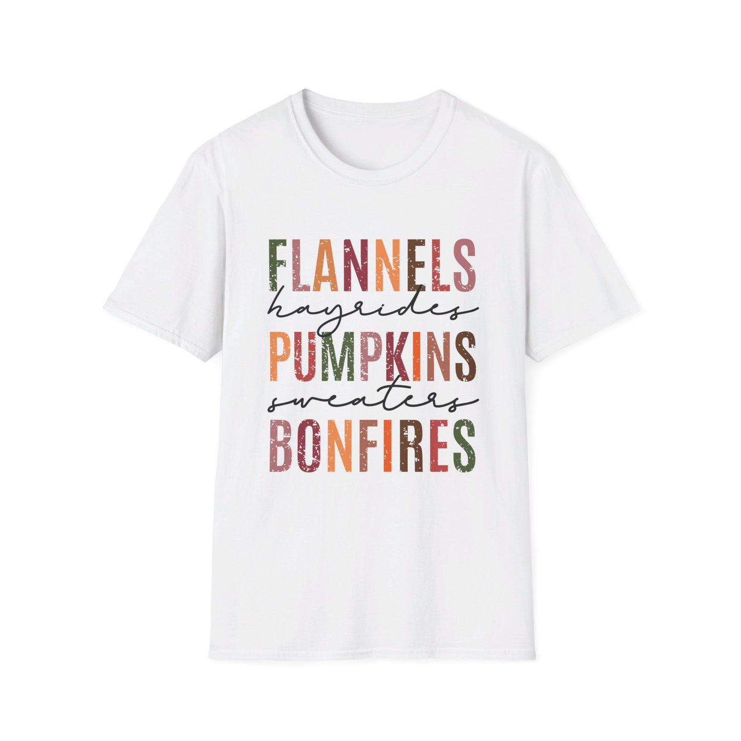 Flannels Pumpkins Bonfires Unisex Softstyle T-Shirt