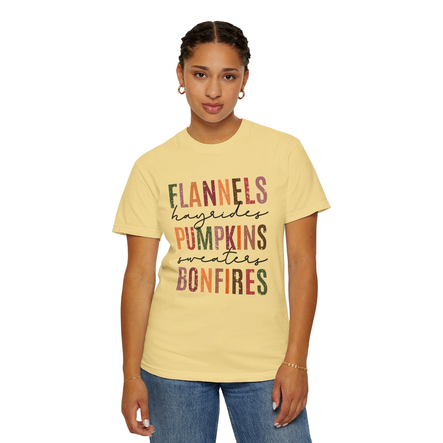 Flannels, Pumpkins, Sweaters & Bonfires Unisex T-Shirt