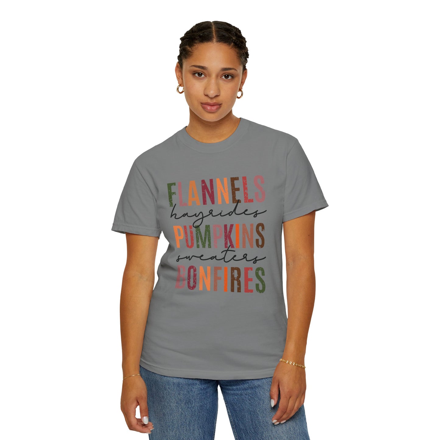 Flannels, Pumpkins, Sweaters & Bonfires Unisex T-Shirt