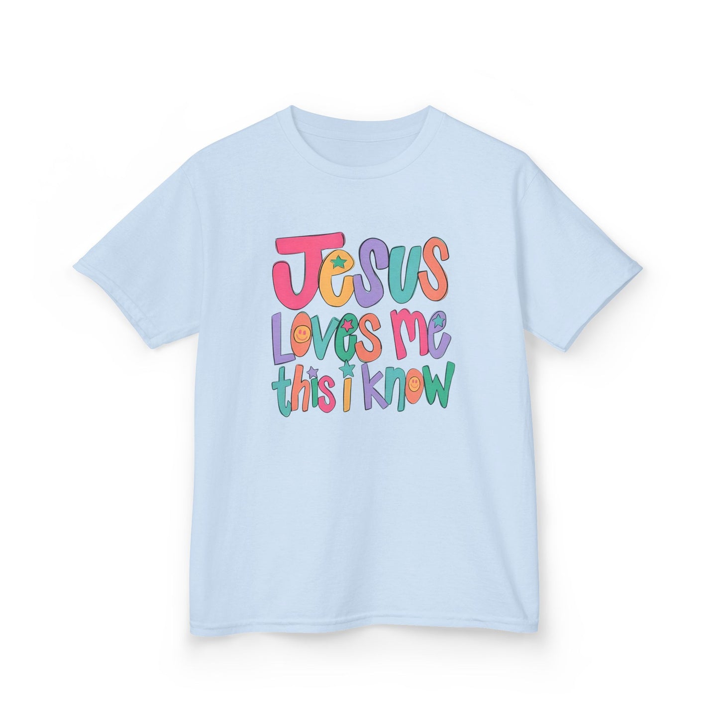 Faith-Inspired 'Jesus Loves Me' Graphic Youth Unisex T-Shirt