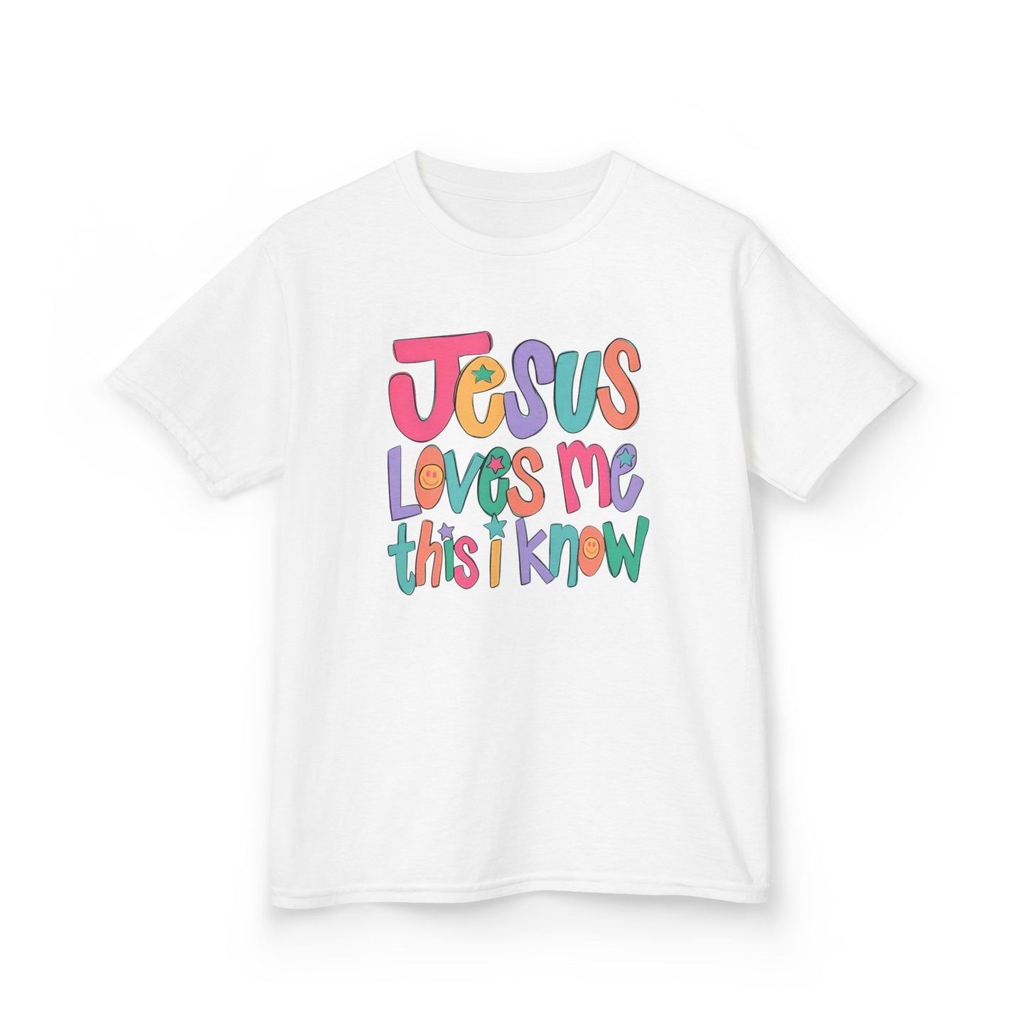 Faith-Inspired 'Jesus Loves Me' Graphic Youth Unisex T-Shirt