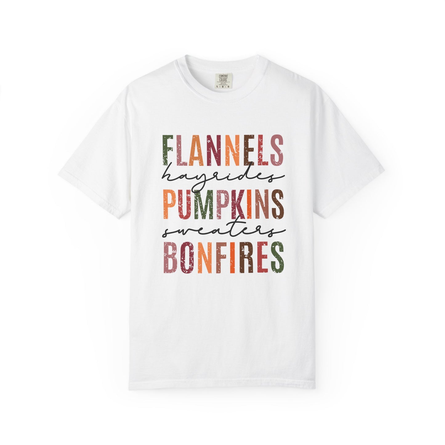 Flannels, Pumpkins, Sweaters & Bonfires Unisex T-Shirt