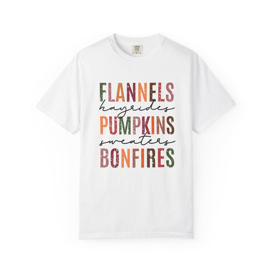 Flannels, Pumpkins, Sweaters & Bonfires Unisex T-Shirt