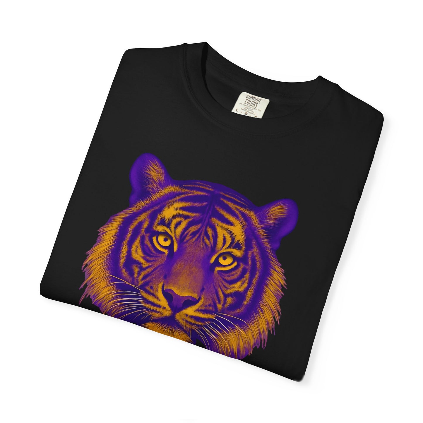 Purple and Gold Tiger Graphic Unisex T-Shirt
