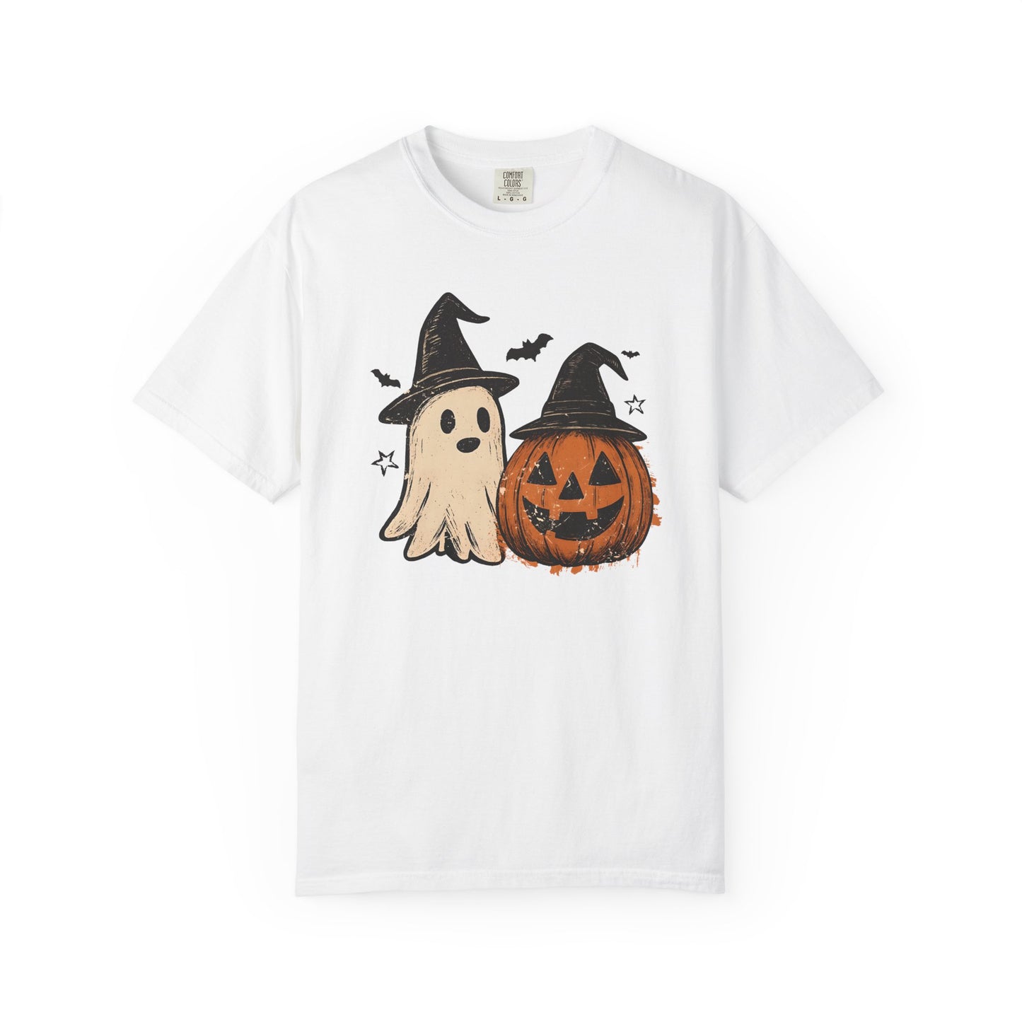 Halloween Ghost and Pumpkin Graphic Unisex T-Shirt