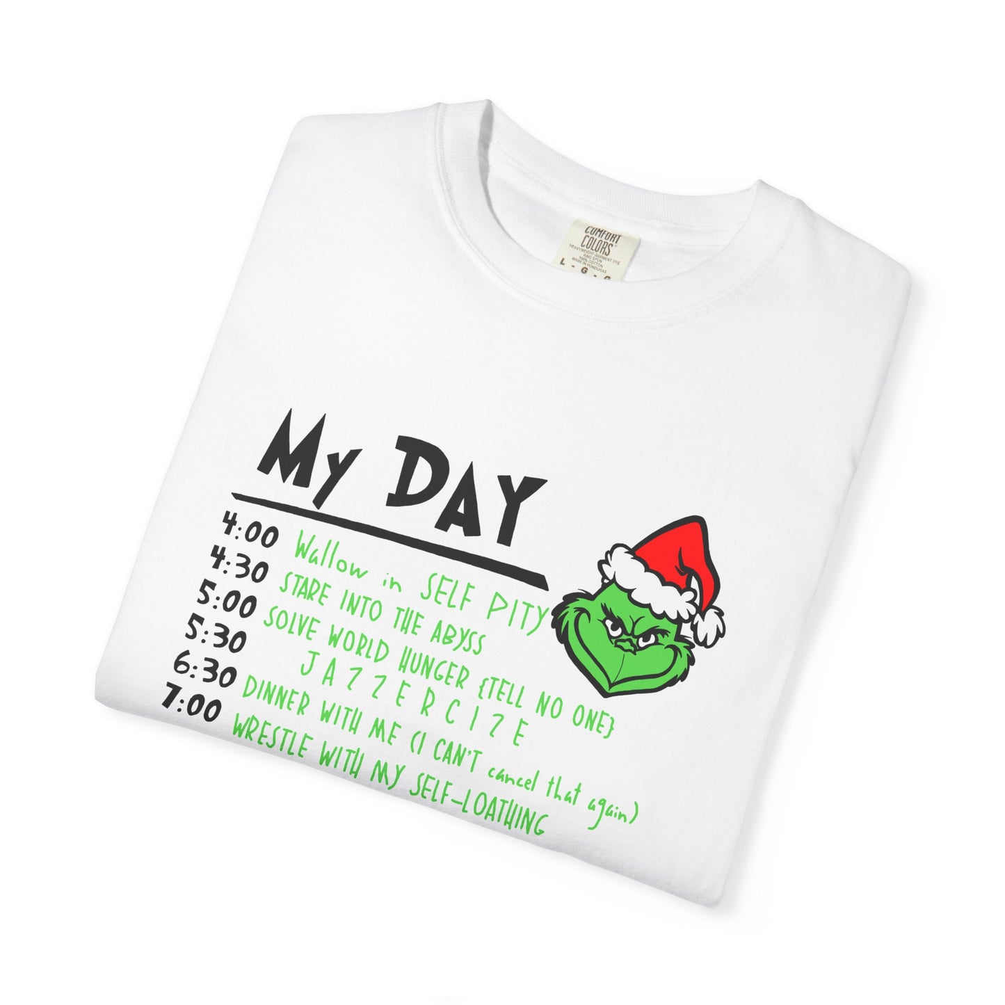 Festive Grinch Unisex T-Shirt with Holiday Schedule