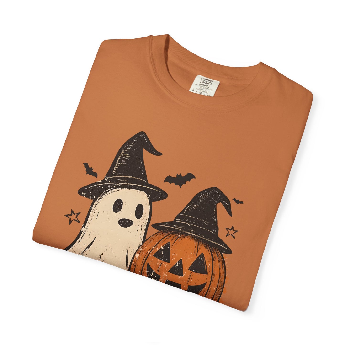Halloween Ghost and Pumpkin Graphic Unisex T-Shirt