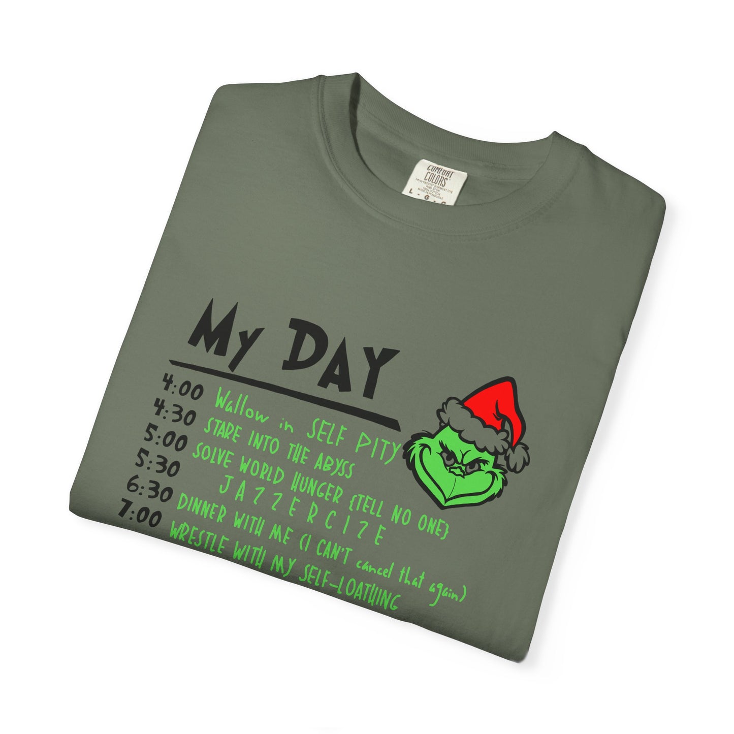 Festive Grinch Unisex T-Shirt with Holiday Schedule