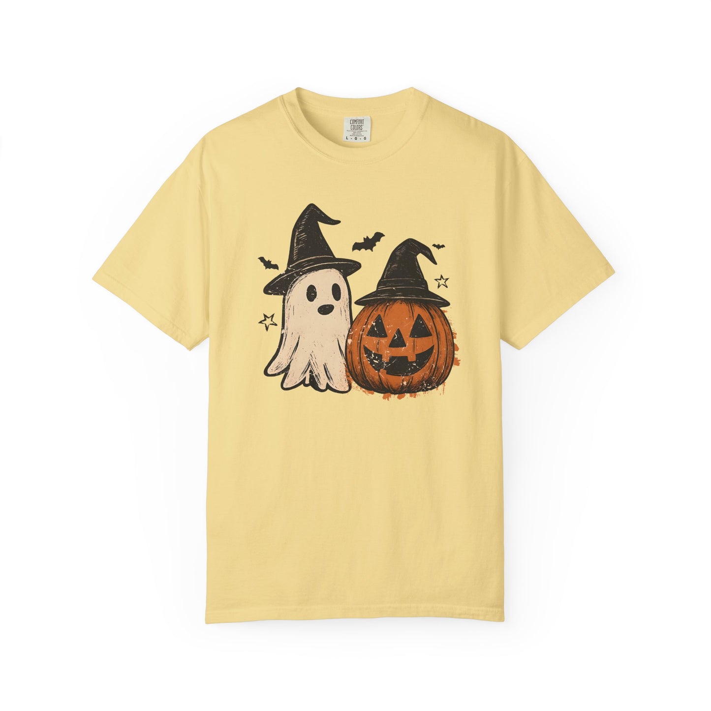 Halloween Ghost and Pumpkin Graphic Unisex T-Shirt