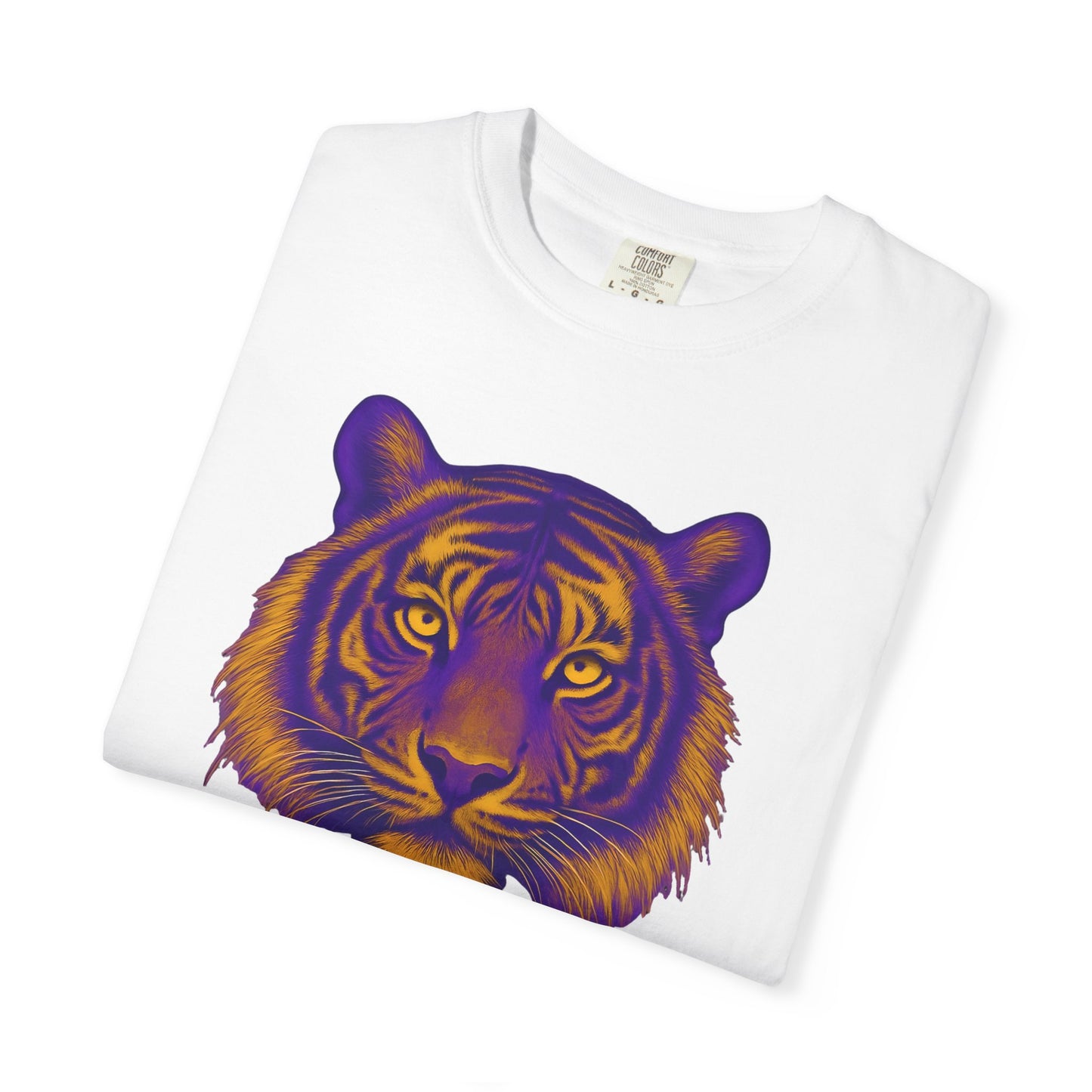 Purple and Gold Tiger Graphic Unisex T-Shirt