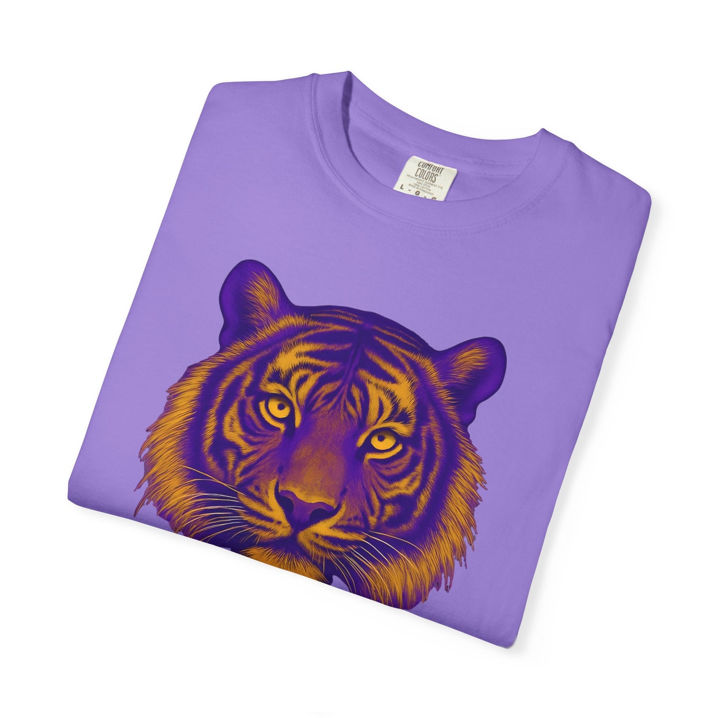 Purple and Gold Tiger Graphic Unisex T-Shirt