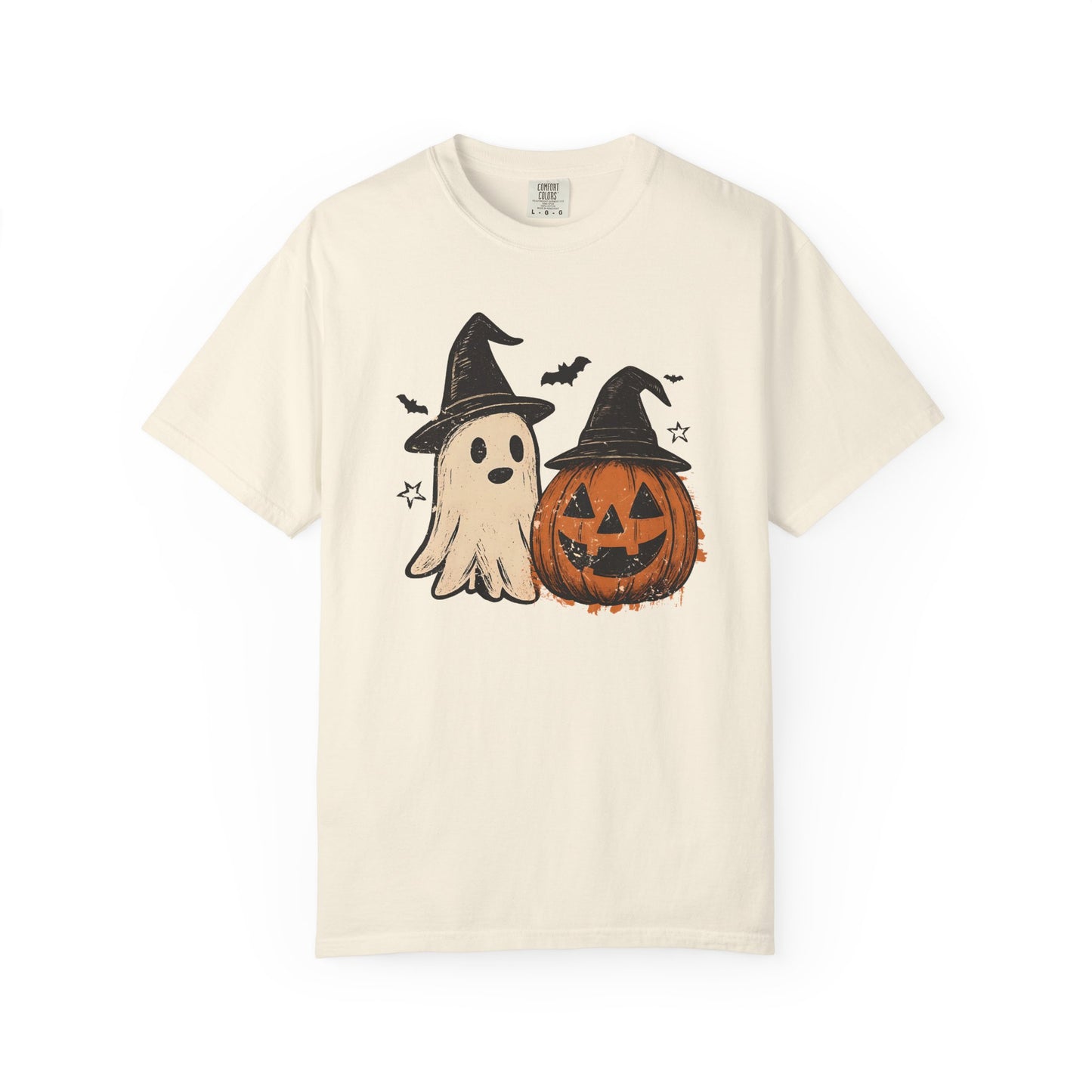 Halloween Ghost and Pumpkin Graphic Unisex T-Shirt