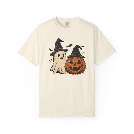 Halloween Ghost and Pumpkin Graphic Unisex T-Shirt