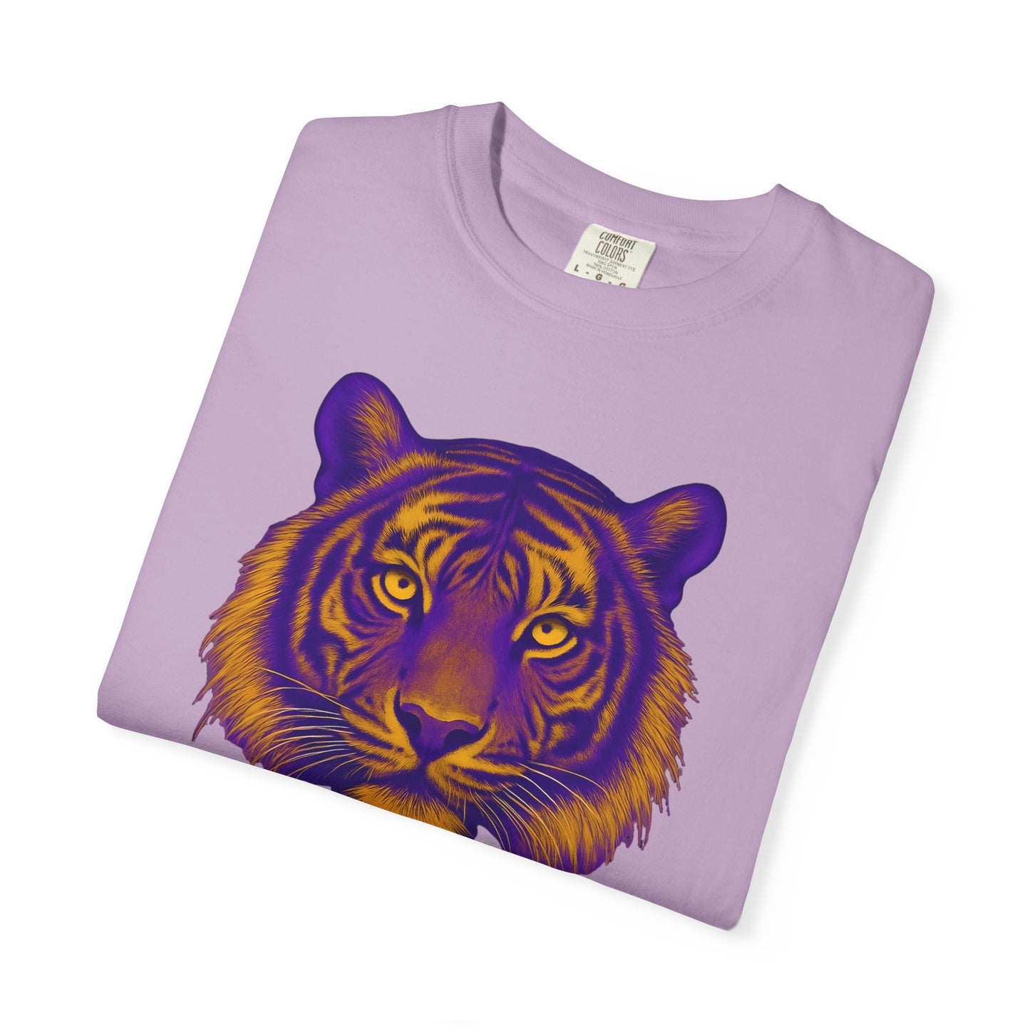 Purple and Gold Tiger Graphic Unisex T-Shirt