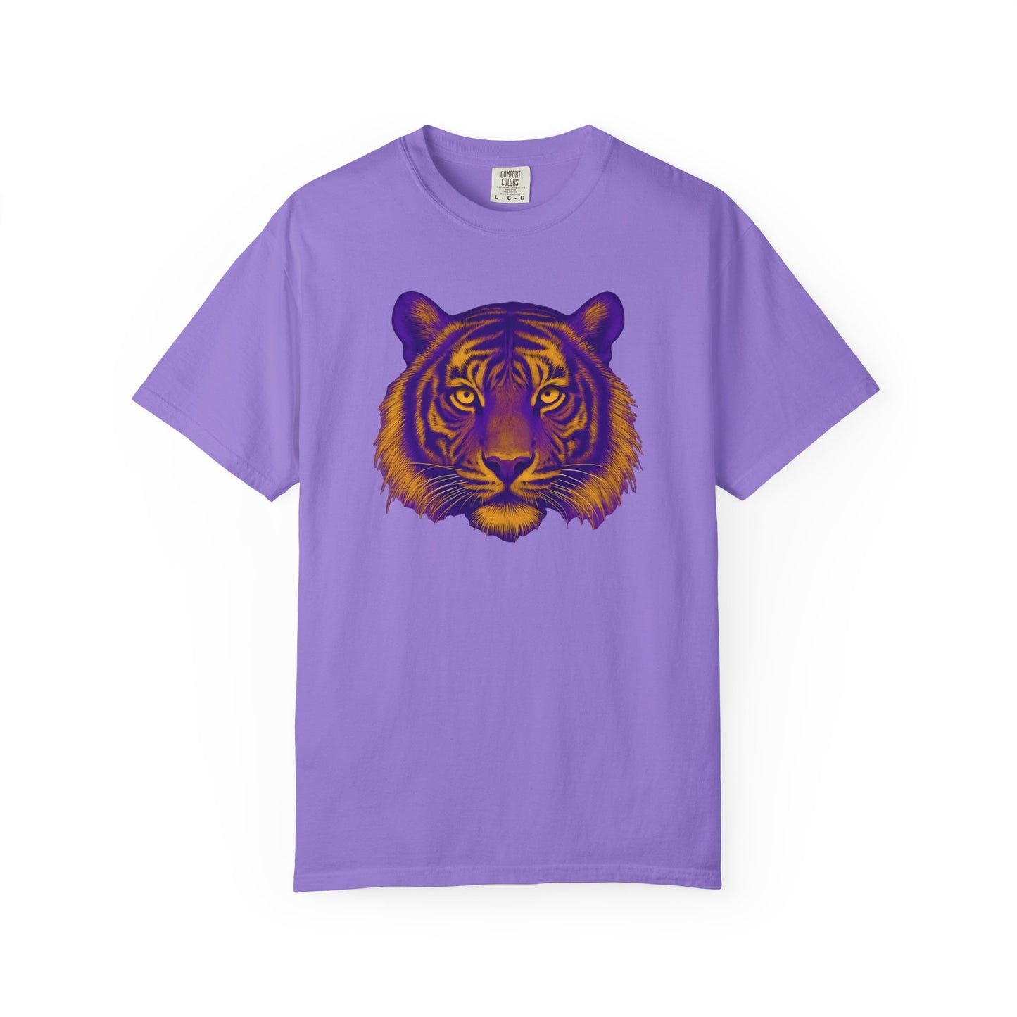 Purple and Gold Tiger Graphic Unisex T-Shirt