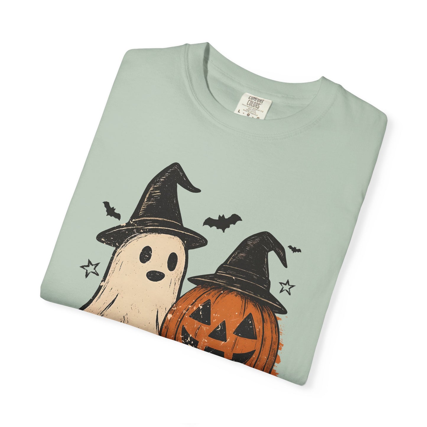 Halloween Ghost and Pumpkin Graphic Unisex T-Shirt