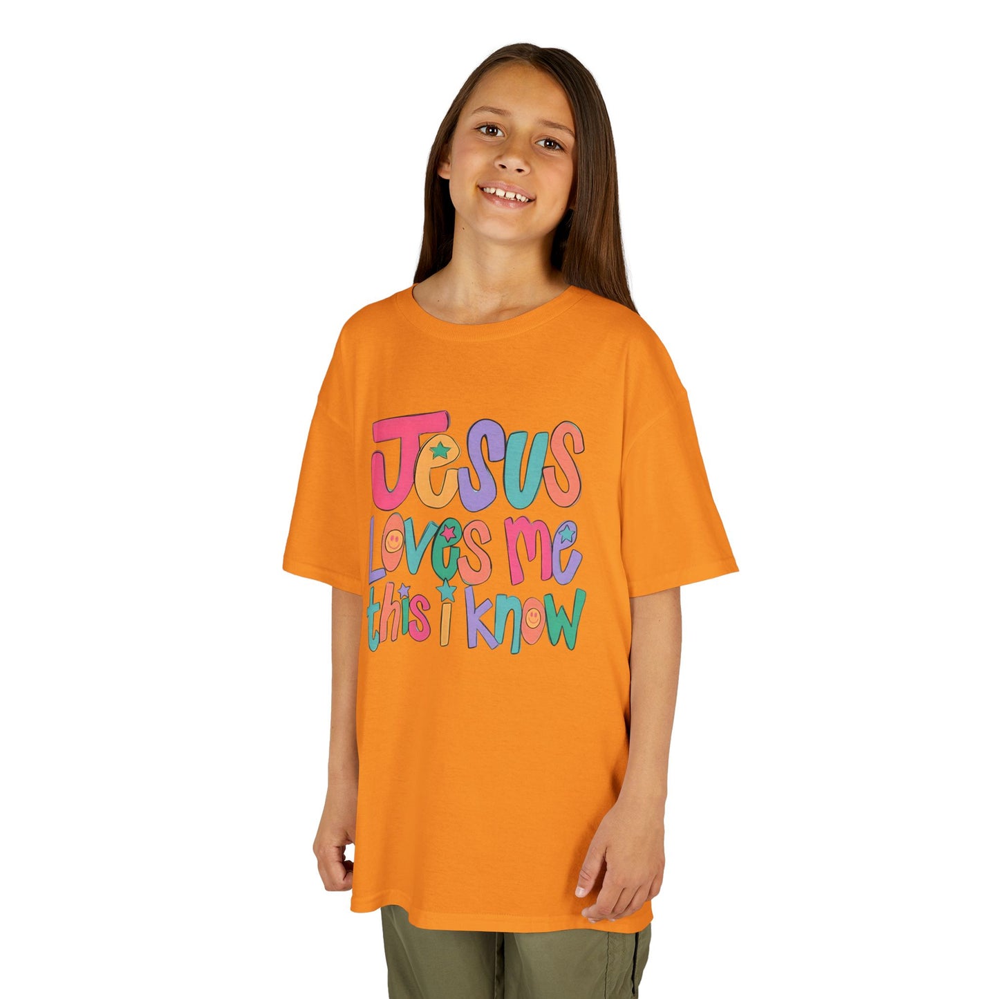 Faith-Inspired 'Jesus Loves Me' Graphic Youth Unisex T-Shirt
