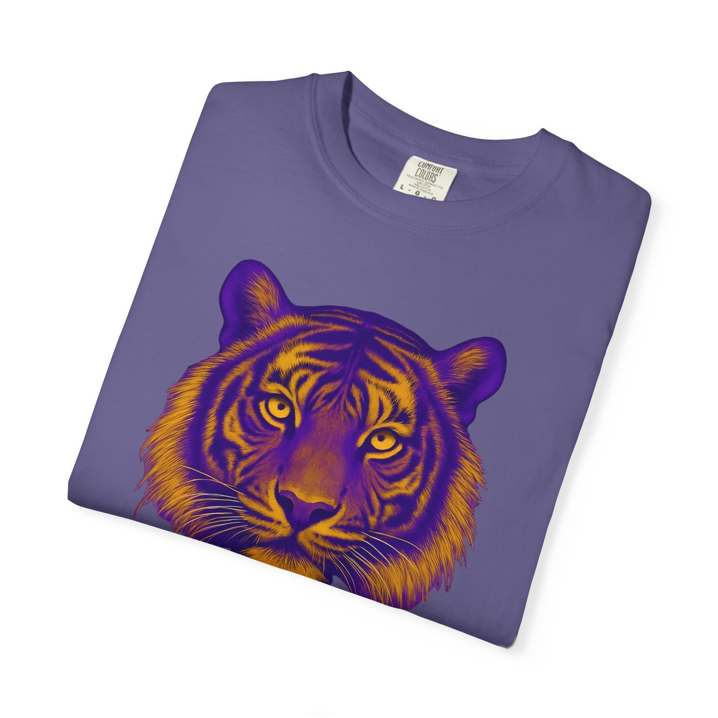 Purple and Gold Tiger Graphic Unisex T-Shirt