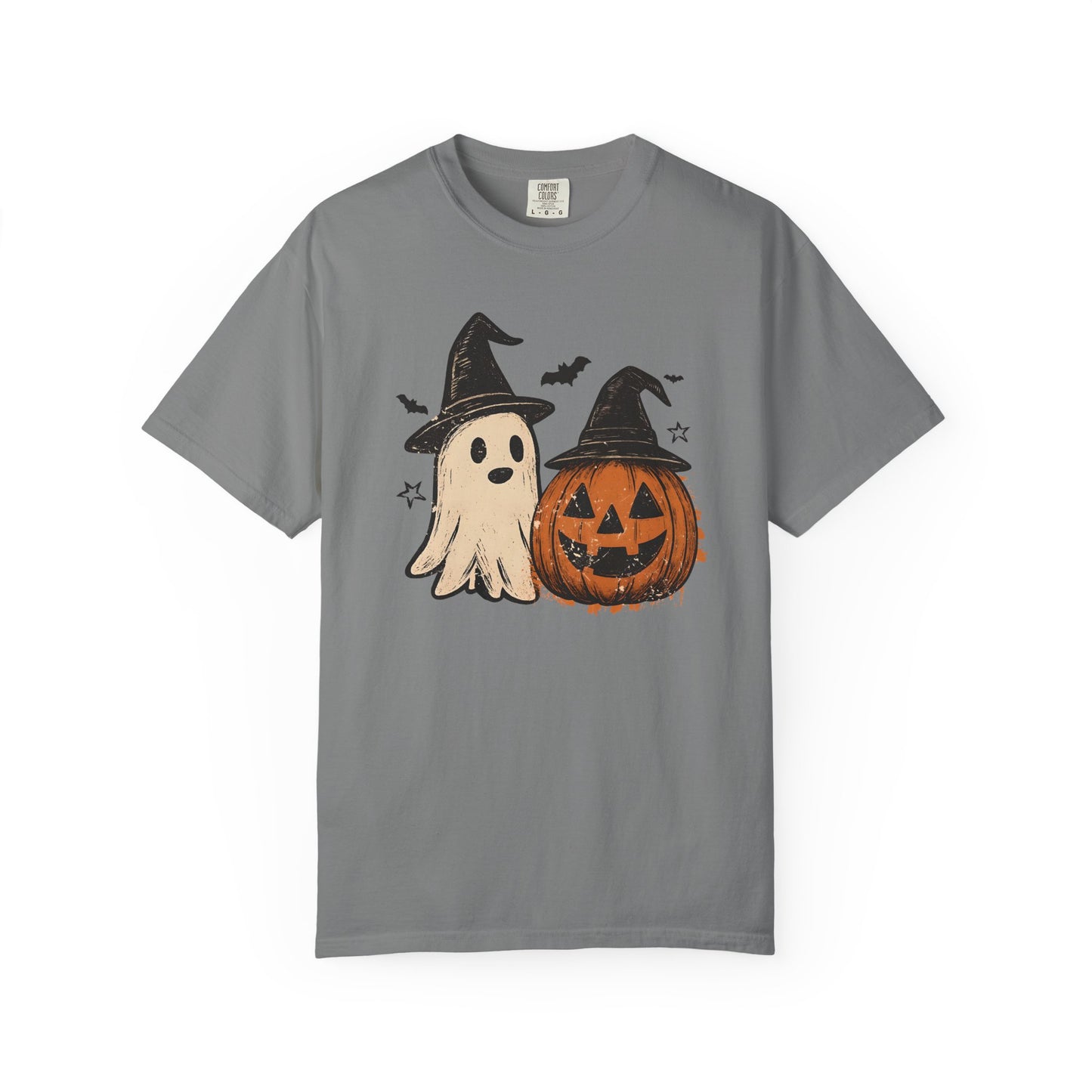 Halloween Ghost and Pumpkin Graphic Unisex T-Shirt