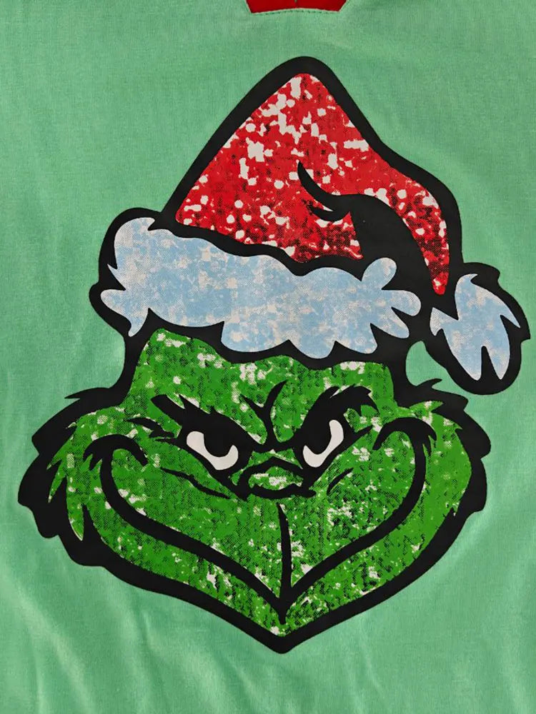 Womens Grinch Christmas Blouse (No Sequins)